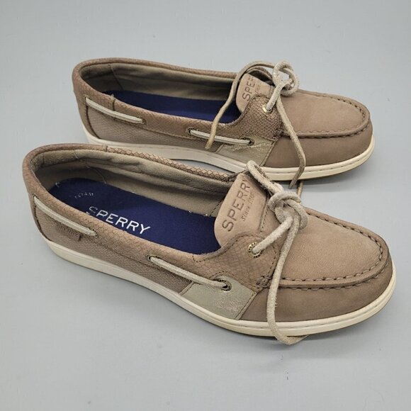 Sperry Shoes Women's Size 6 M Seacoast Silver Metallic Canvas Boat STS80327 - Picture 6 of 11